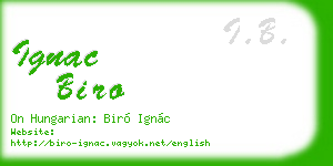ignac biro business card